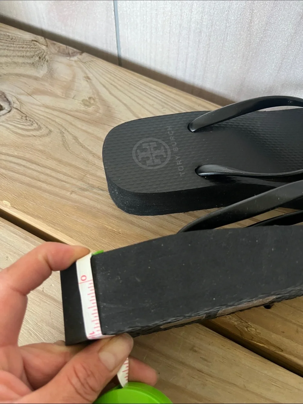 Tory Burch Black Flip Flop Sandals with Gold Logo - Picture 3 of 14